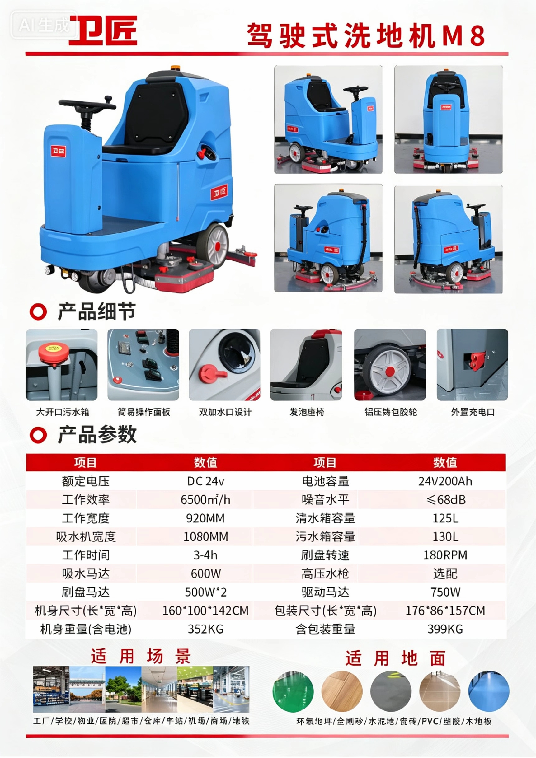 驾驶式洗地机 M8